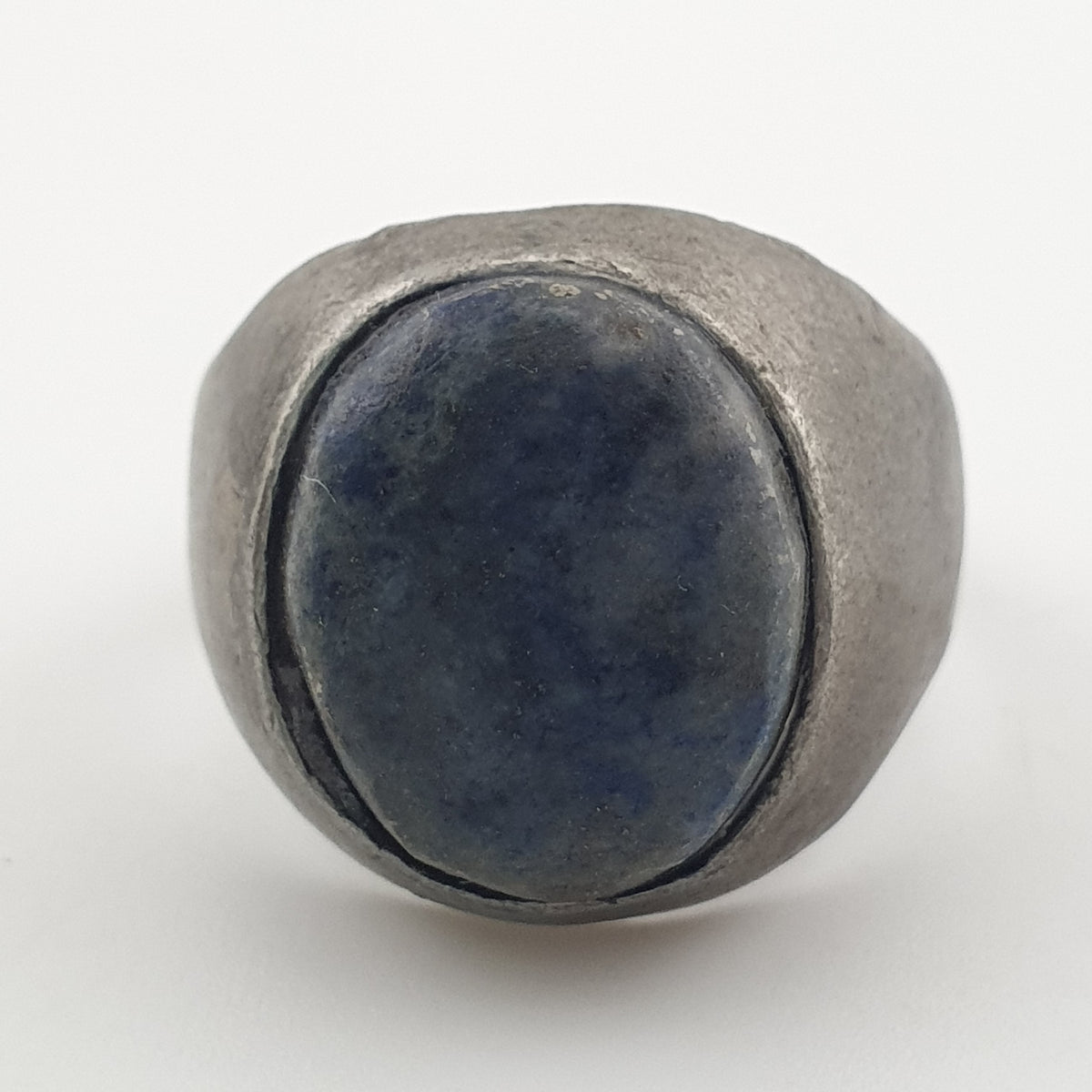 Antique Inspired Brass Ring with Glass Cabochon