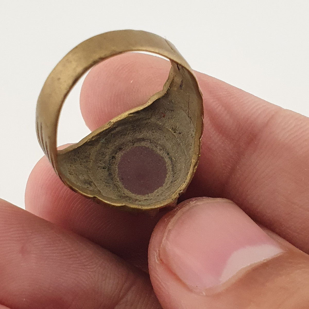 Antique Style Brass Ring with Cubic Zirconia Traditional Artisan Jewellery