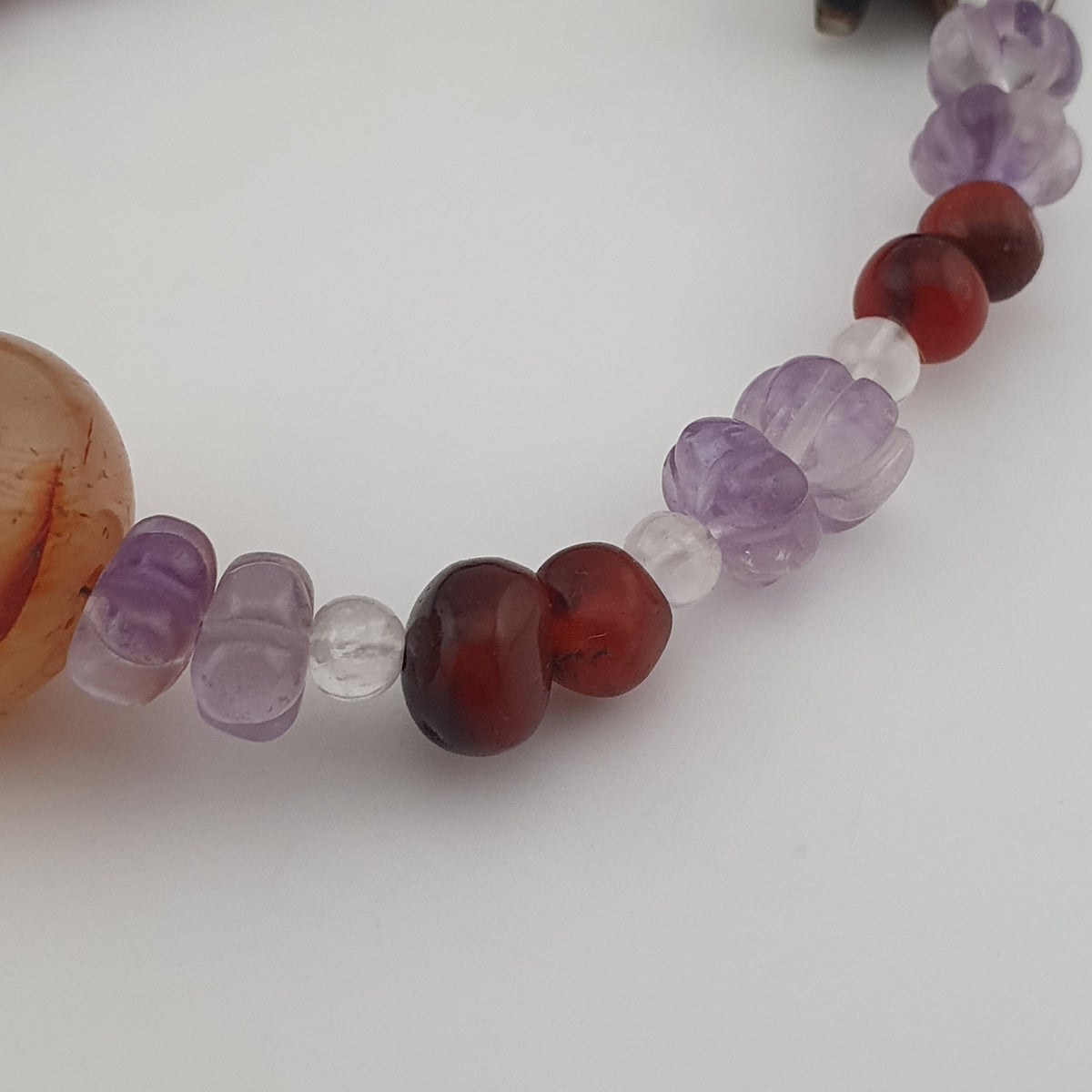 Vintage Mix Amethyst ,Carnelian & Pumtek Pyu Beads Necklace