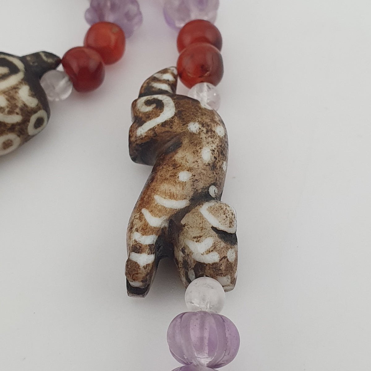 Vintage Mix Amethyst ,Carnelian & Pumtek Pyu Beads Necklace