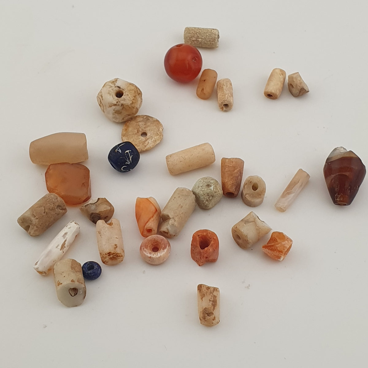 Antique Mix Natural Agate Beads Lot – Vintage Gemstone Collectible Beads