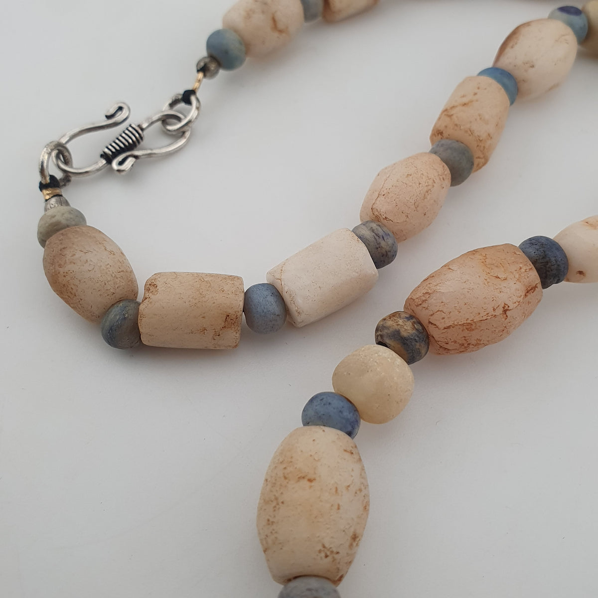 Antique Yemeni White Agate Carnelian Pendant Necklace Vintage Ethnic Jewelry