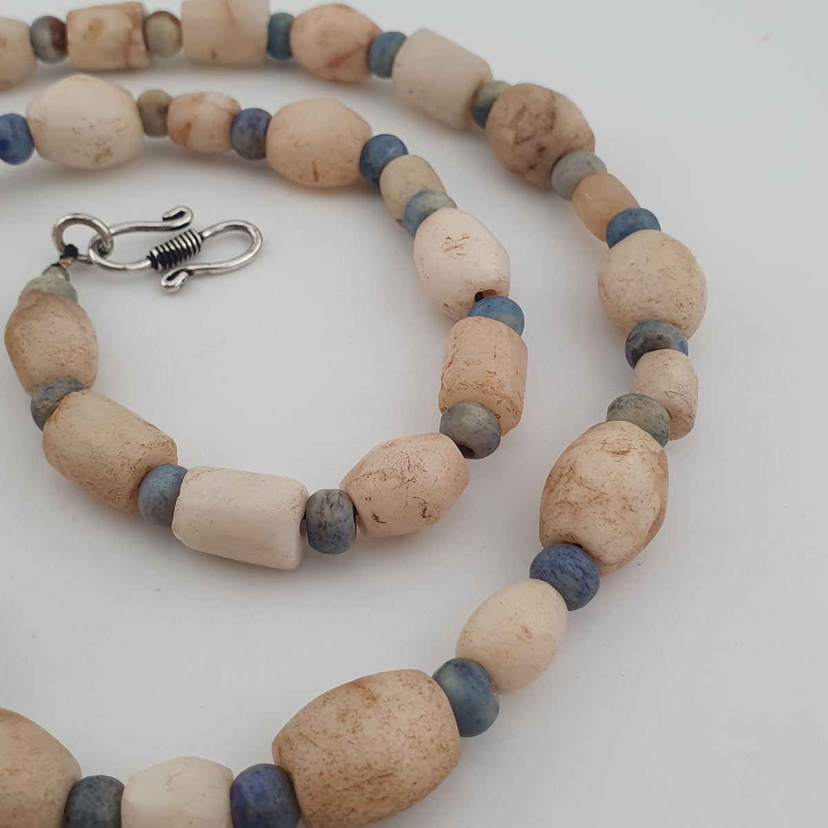 Antique Yemeni White Agate Carnelian Pendant Necklace Vintage Ethnic Jewelry