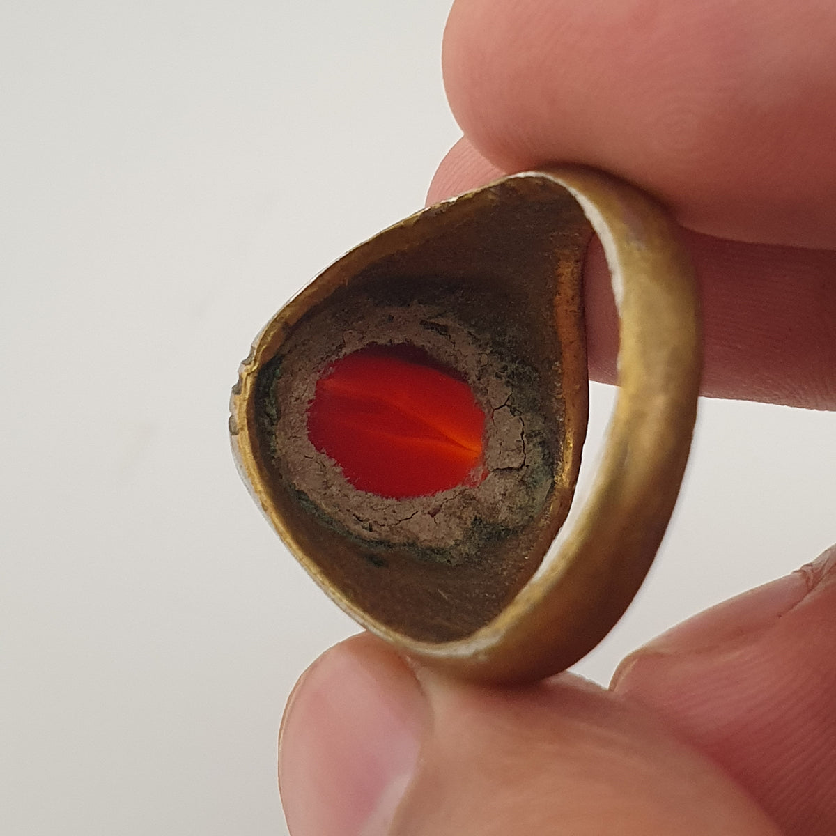 Antique Brass Eye Hidden Eye Agate Ring Handmade Natural Stone Statement Jewelry