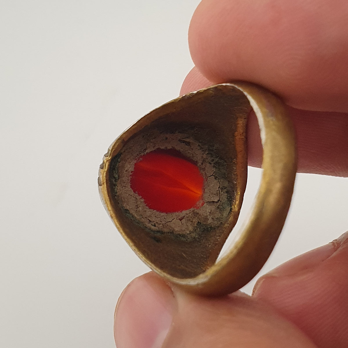 Antique Brass Eye Hidden Eye Agate Ring Handmade Natural Stone Statement Jewelry