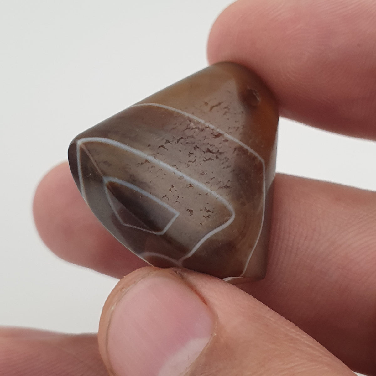 Vintage Natural Eyes Agate Bead Amulet Pendant