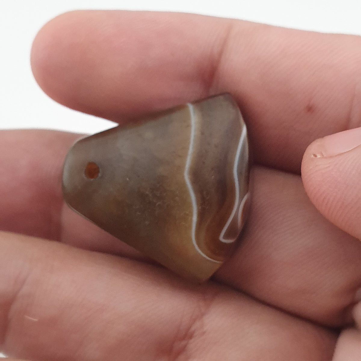 Vintage Natural Eyes Agate Bead Amulet Pendant