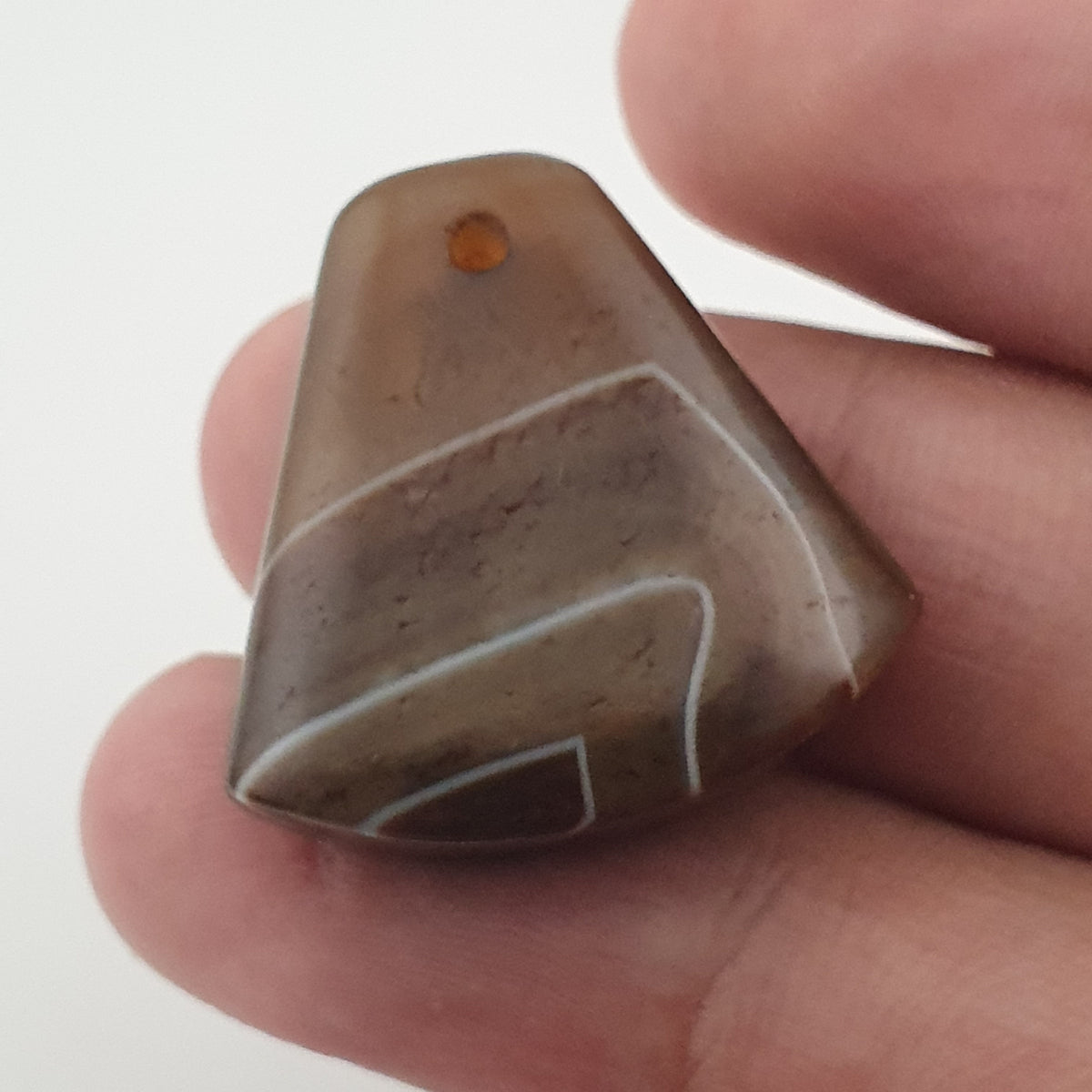 Vintage Natural Eyes Agate Bead Amulet Pendant