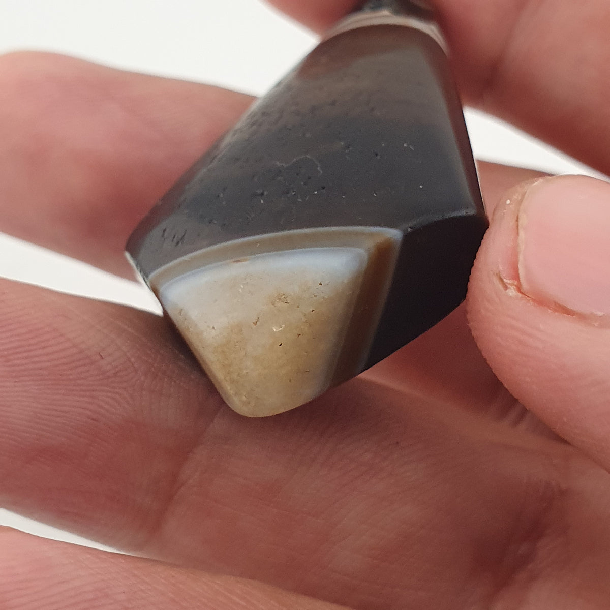 Vintage Himalayan Natural Eyes Agate Pendants Lot of 2