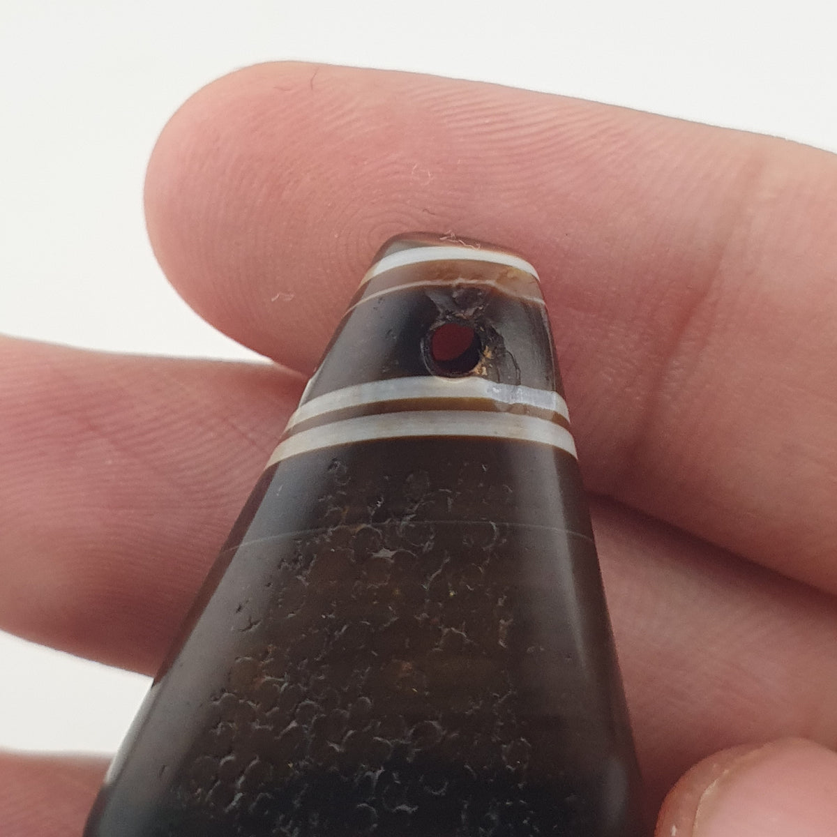 Vintage Himalayan Natural Eyes Agate Pendants Lot of 2