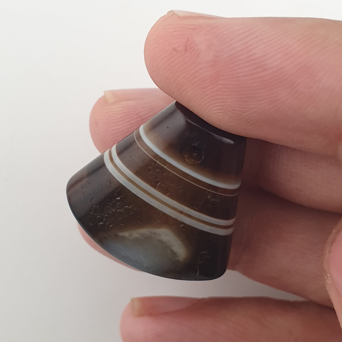 Vintage Himalayan Natural Eyes Agate Pendants Lot of 2