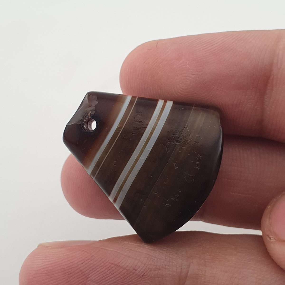 Vintage Himalayan Natural Eyes Agate Pendants Lot of 2