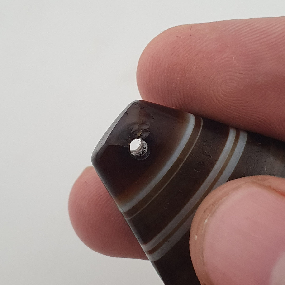 Vintage Himalayan Natural Eyes Agate Pendants Lot of 2