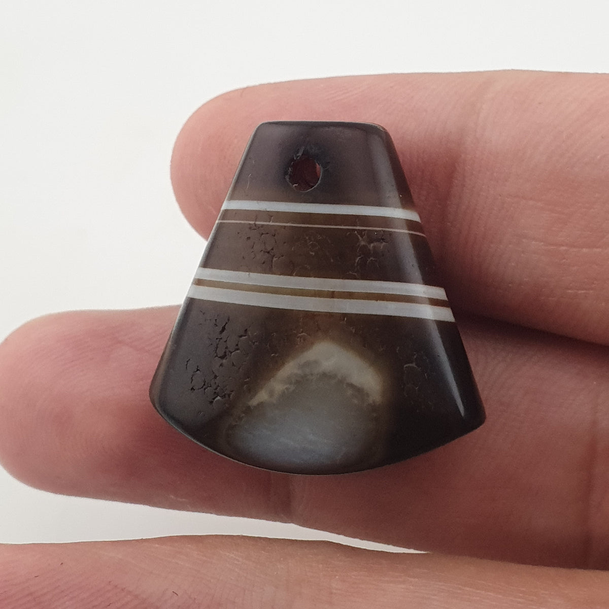 Vintage Himalayan Natural Eyes Agate Pendants Lot of 2