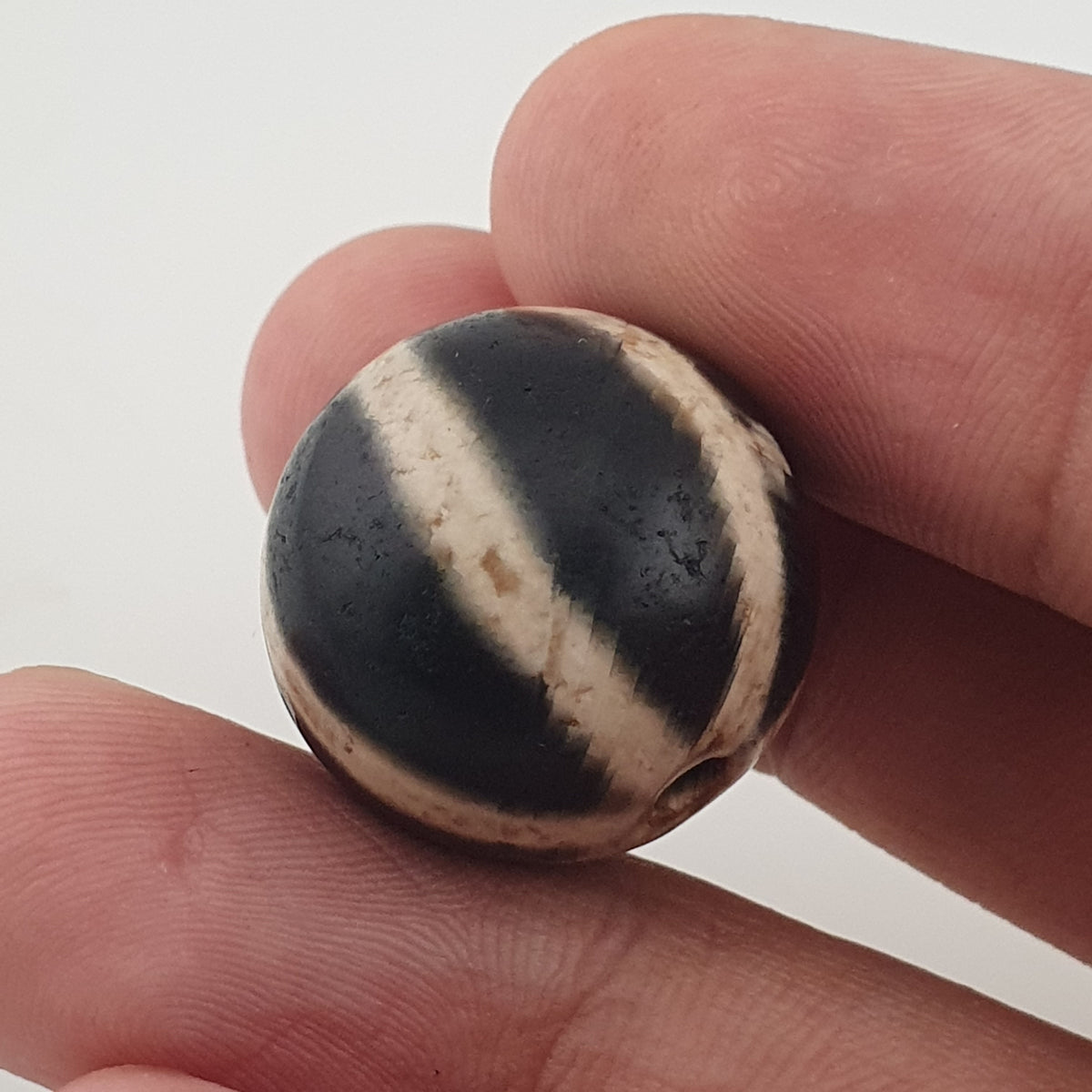 Vintage Himalayan Melon Desgin Agate Dzi Bead Amulet