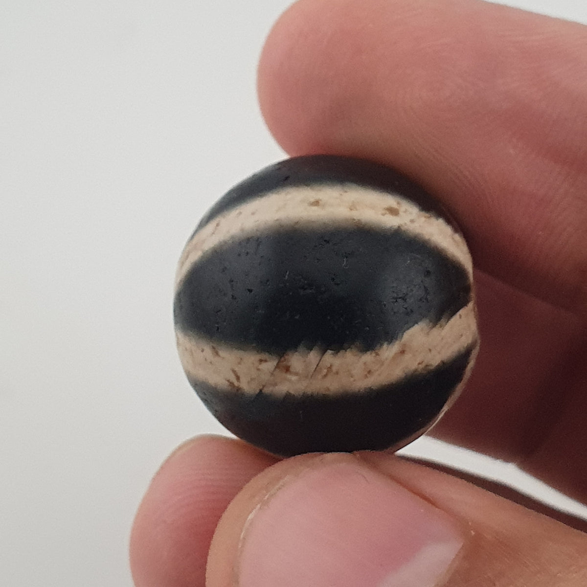 Vintage Himalayan Melon Desgin Agate Dzi Bead Amulet