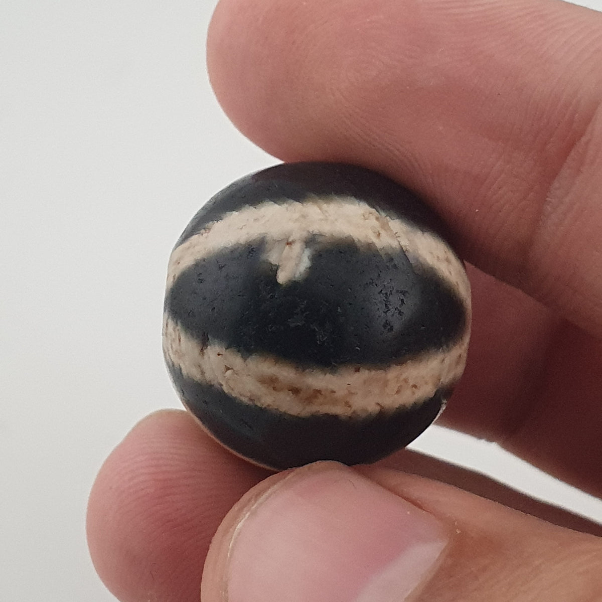 Vintage Himalayan Melon Desgin Agate Dzi Bead Amulet