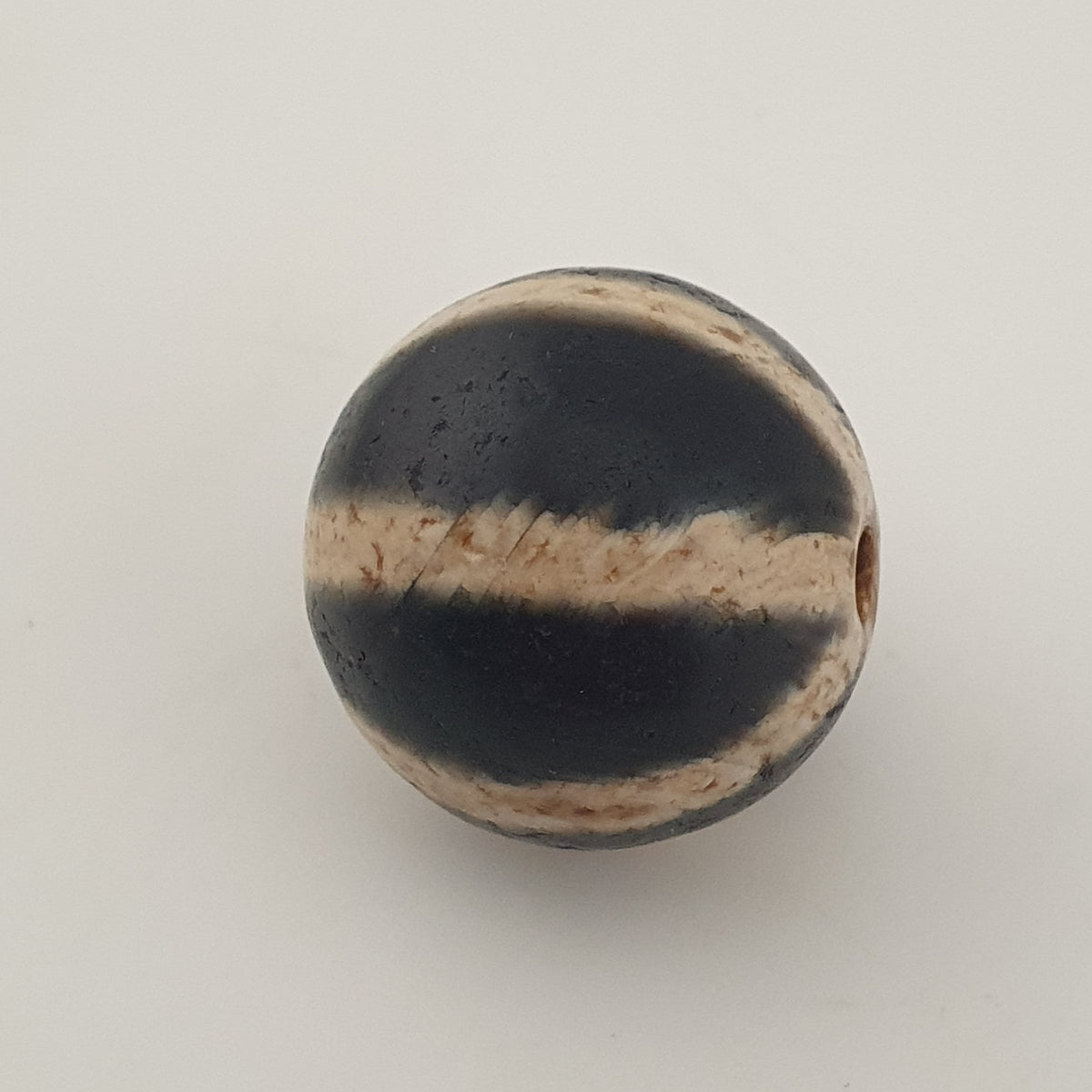 Vintage Himalayan Melon Desgin Agate Dzi Bead Amulet