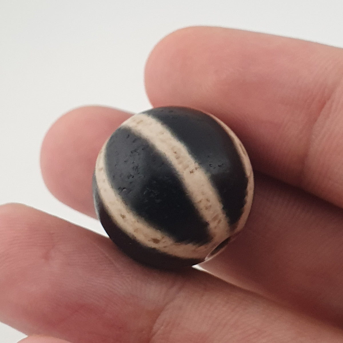 Vintage Himalayan Melon Desgin Agate Dzi Bead Amulet