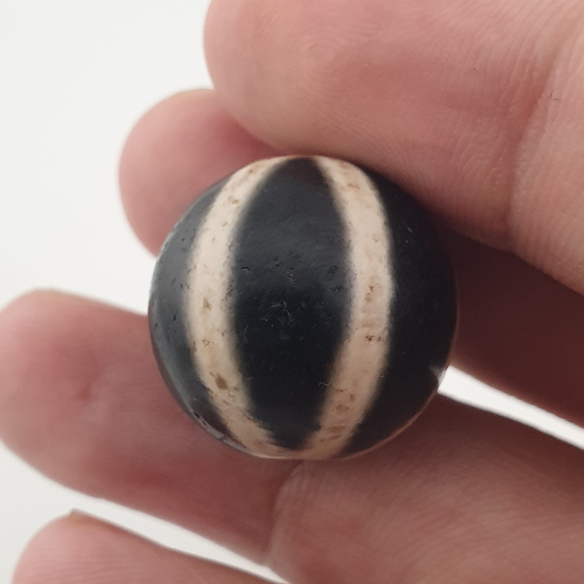 Vintage Himalayan Melon Desgin Agate Dzi Bead Amulet