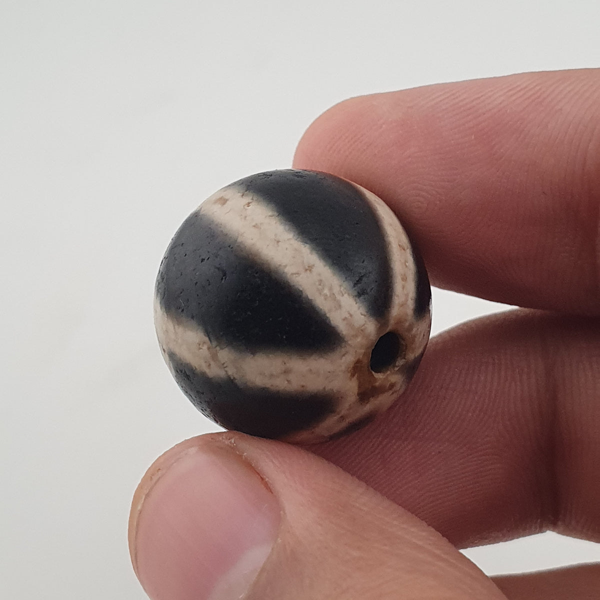 Vintage Himalayan Melon Desgin Agate Dzi Bead Amulet