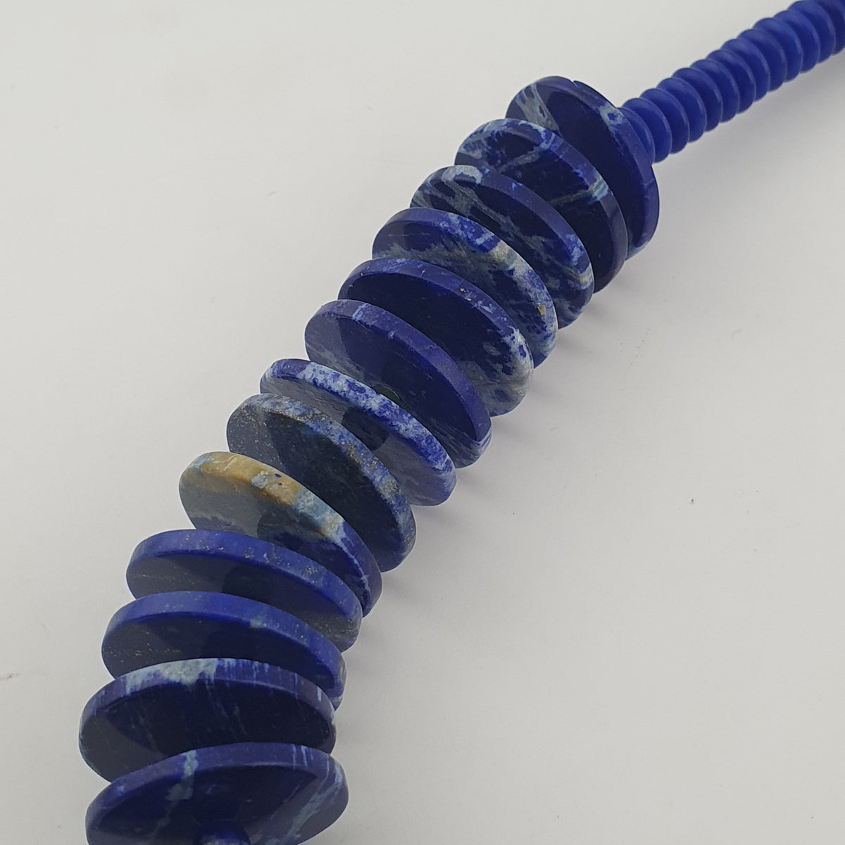Vintage Disc Shape Lapis Lazuli Beads & Glass Beads Necklace