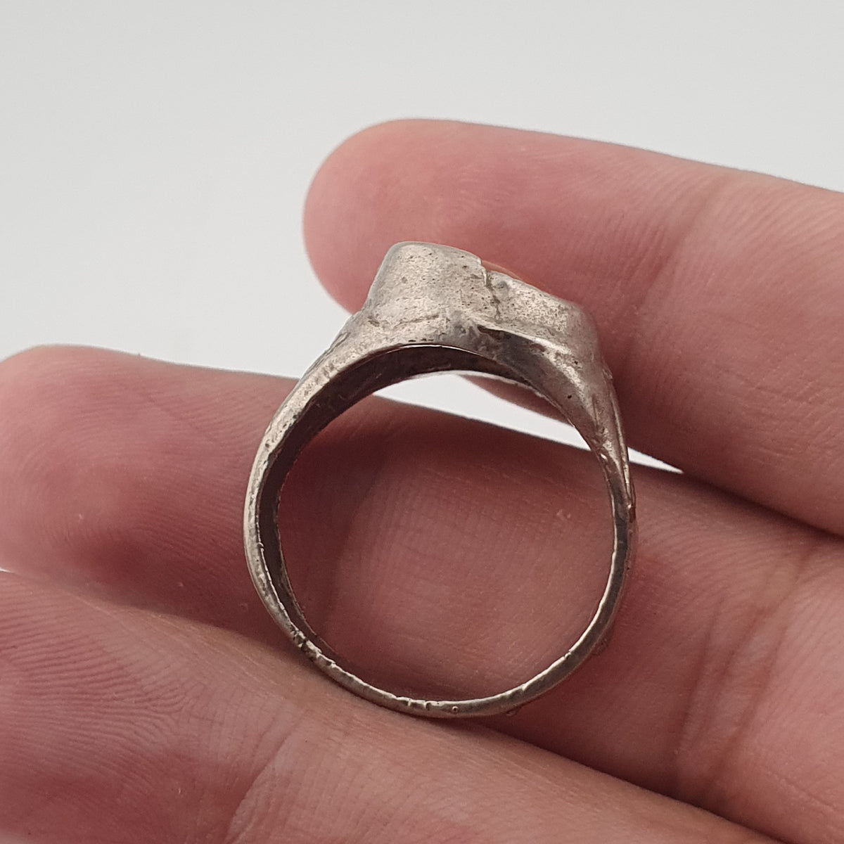Handmade Antique Brass & Natural Agate Ring Vintage Stone Statement Jewelry