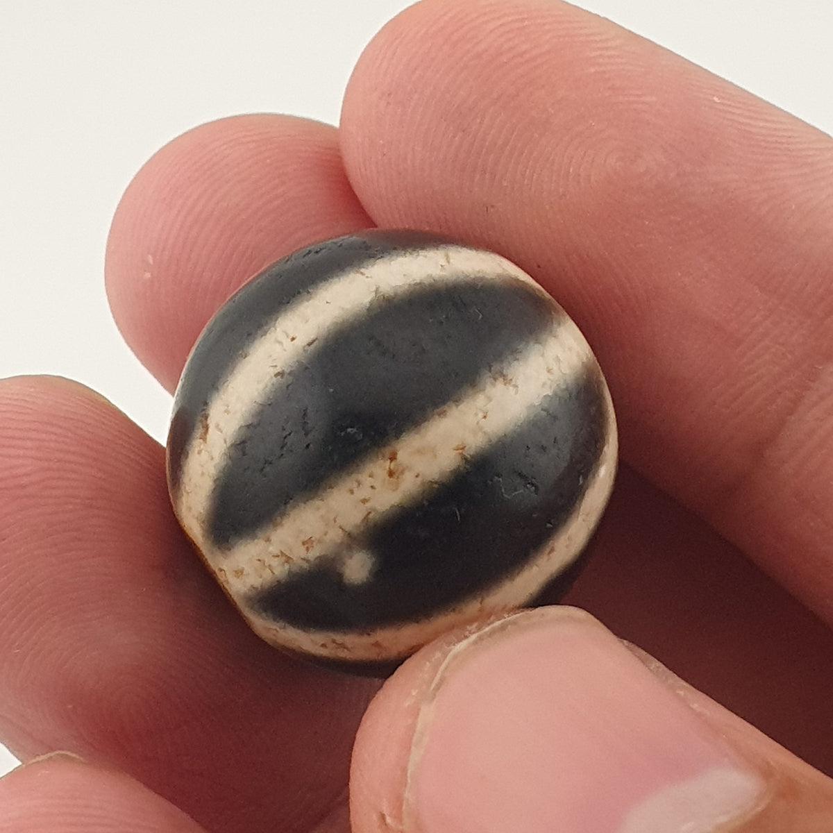 Vintage Himalayan Tibetan Melon Desgin Agate Dzi Bead Amulet