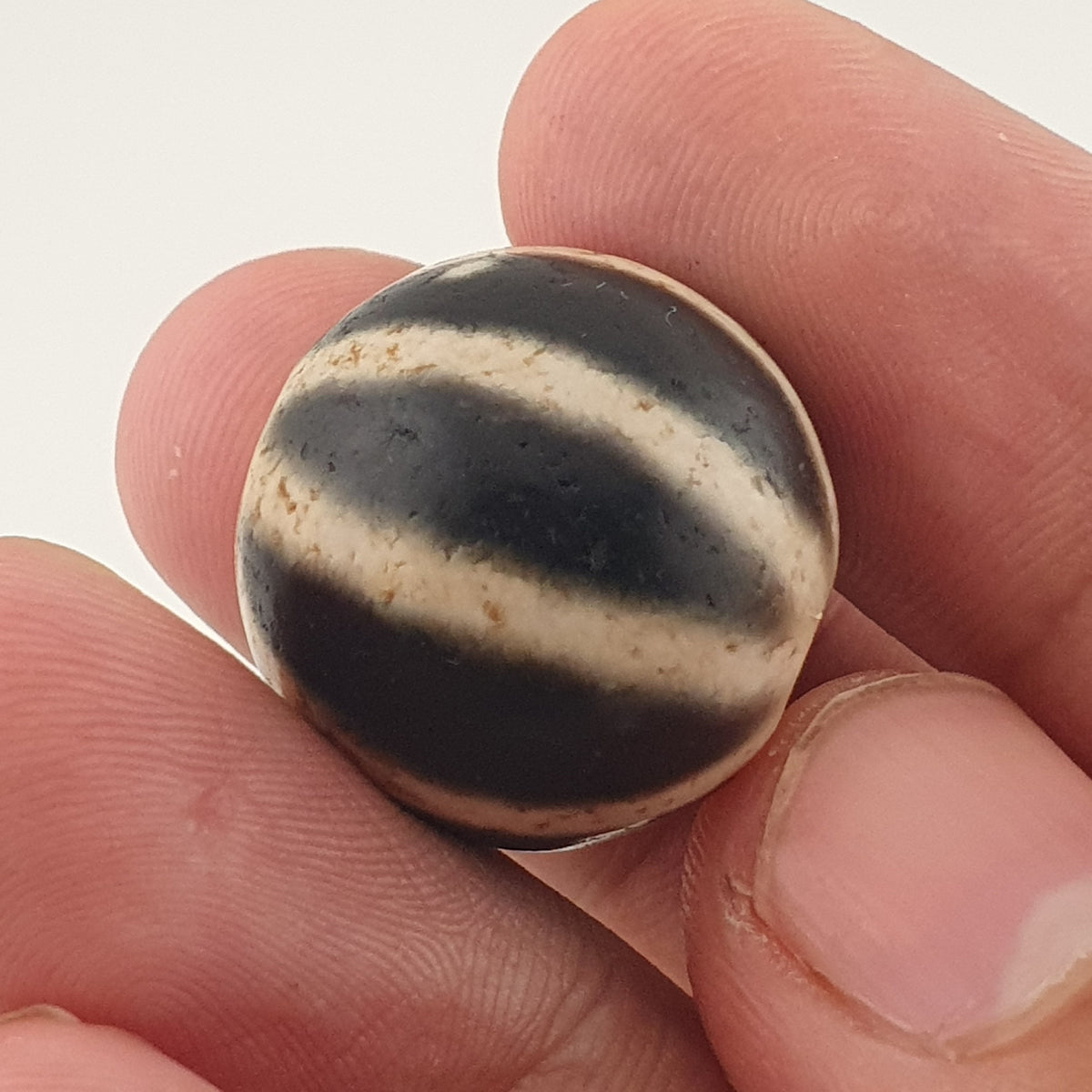 Vintage Himalayan Tibetan Melon Desgin Agate Dzi Bead Amulet