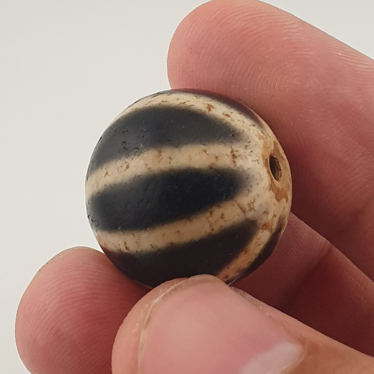 Vintage Himalayan Tibetan Melon Desgin Agate Dzi Bead Amulet