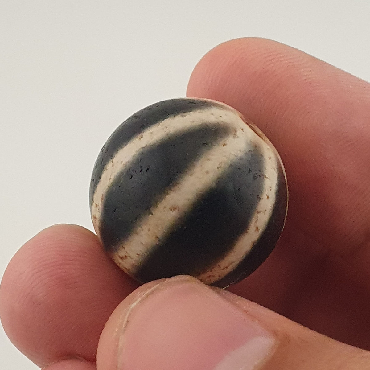 Vintage Himalayan Tibetan Melon Desgin Agate Dzi Bead Amulet