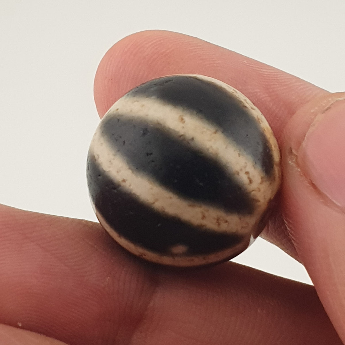 Vintage Himalayan Tibetan Melon Desgin Agate Dzi Bead Amulet