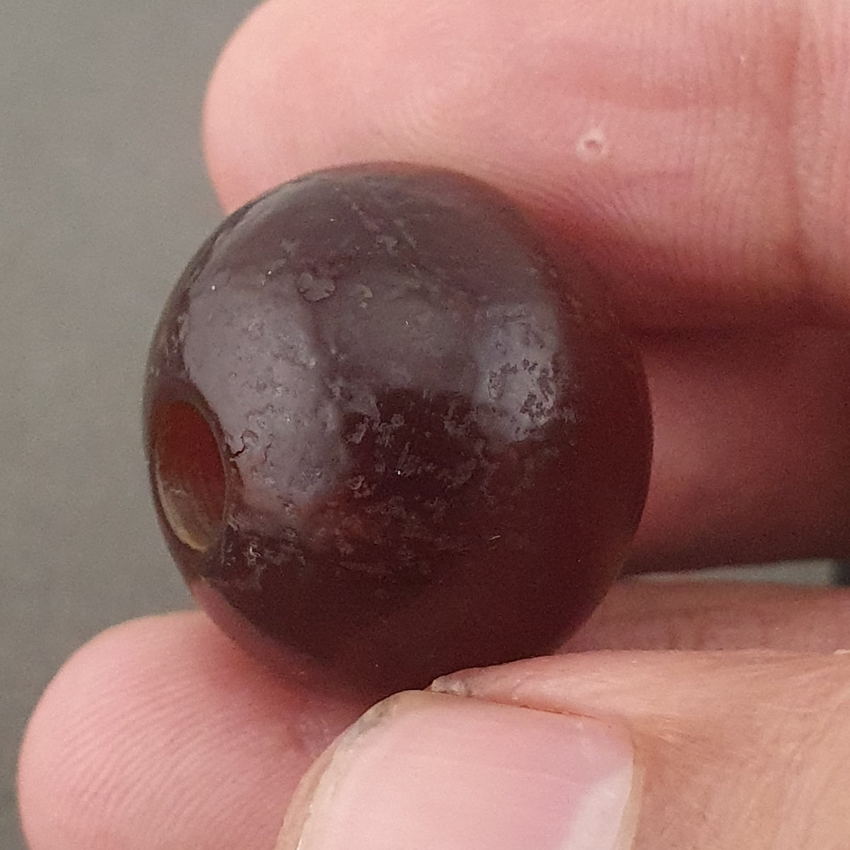 Vintage Himalayan Natrual Eyes Suleimani Agate Beads Amulet Lot of 2
