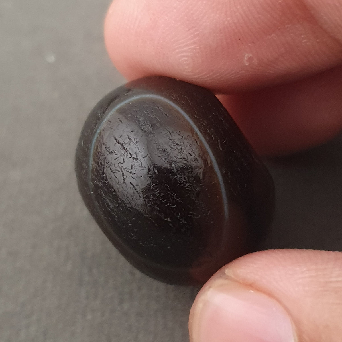 Vintage Himalayan Natrual Eyes Tire Shape Suliemani Agate Bead Amulet