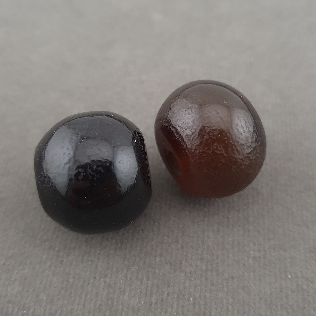Vintage Himalayan Style Natural Agate Amulet Beads Collectible Lot of 2