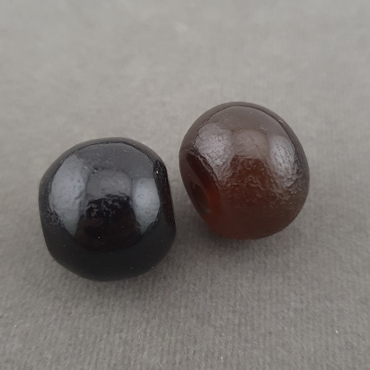 Vintage Himalayan Style Natural Agate Amulet Beads Collectible Lot of 2