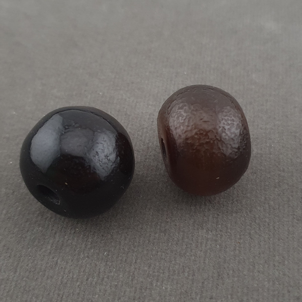 Vintage Himalayan Style Natural Agate Amulet Beads Collectible Lot of 2