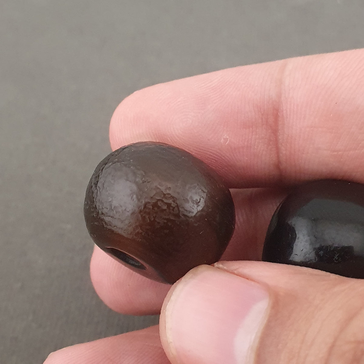 Vintage Himalayan Style Natural Agate Amulet Beads Collectible Lot of 2