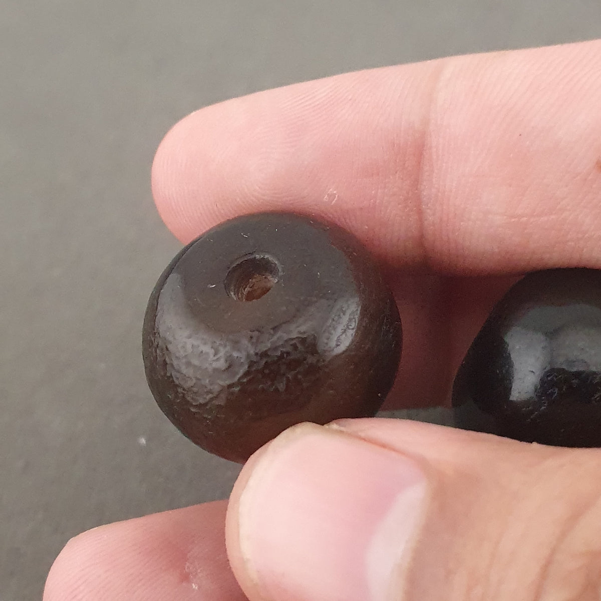 Vintage Himalayan Style Natural Agate Amulet Beads Collectible Lot of 2