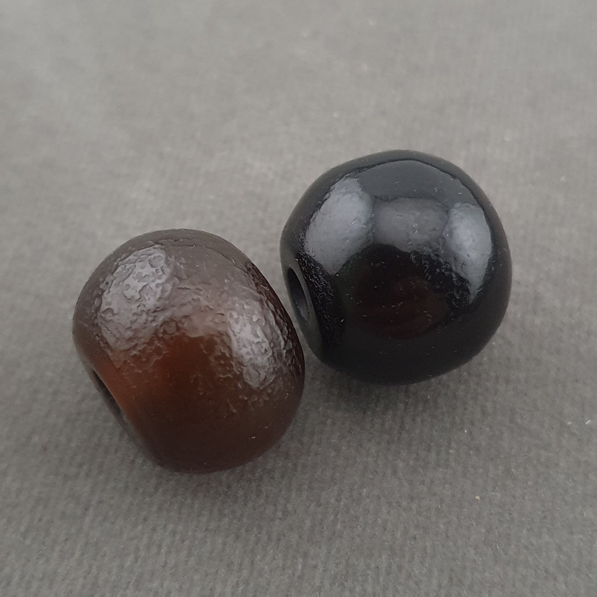 Vintage Himalayan Style Natural Agate Amulet Beads Collectible Lot of 2