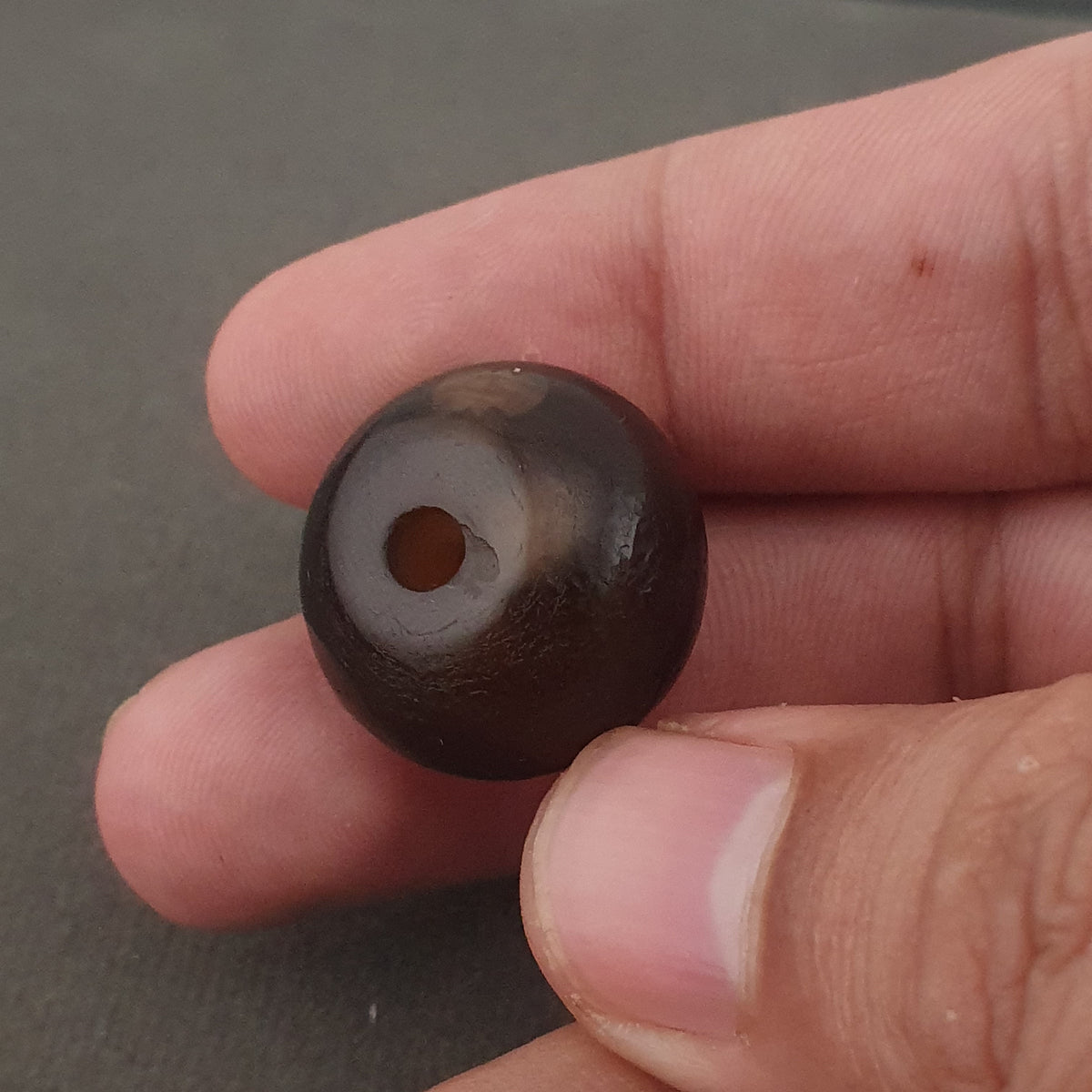 Vintage Natural Eyes Hiamalayan Suliemani Lot of 2 Tire Shape Agate Beads