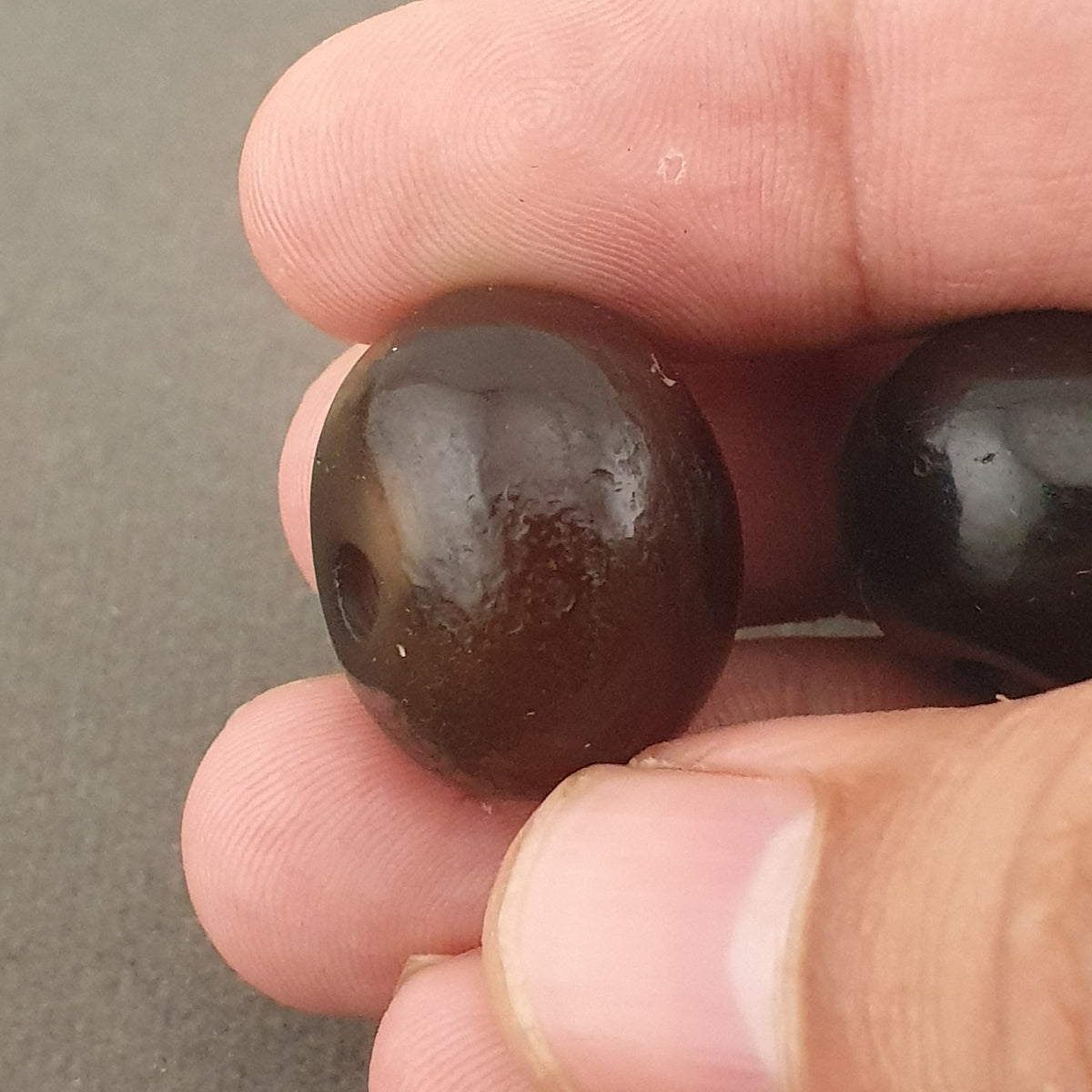 Vintage Natural Eyes Hiamalayan Suliemani Lot of 2 Tire Shape Agate Beads