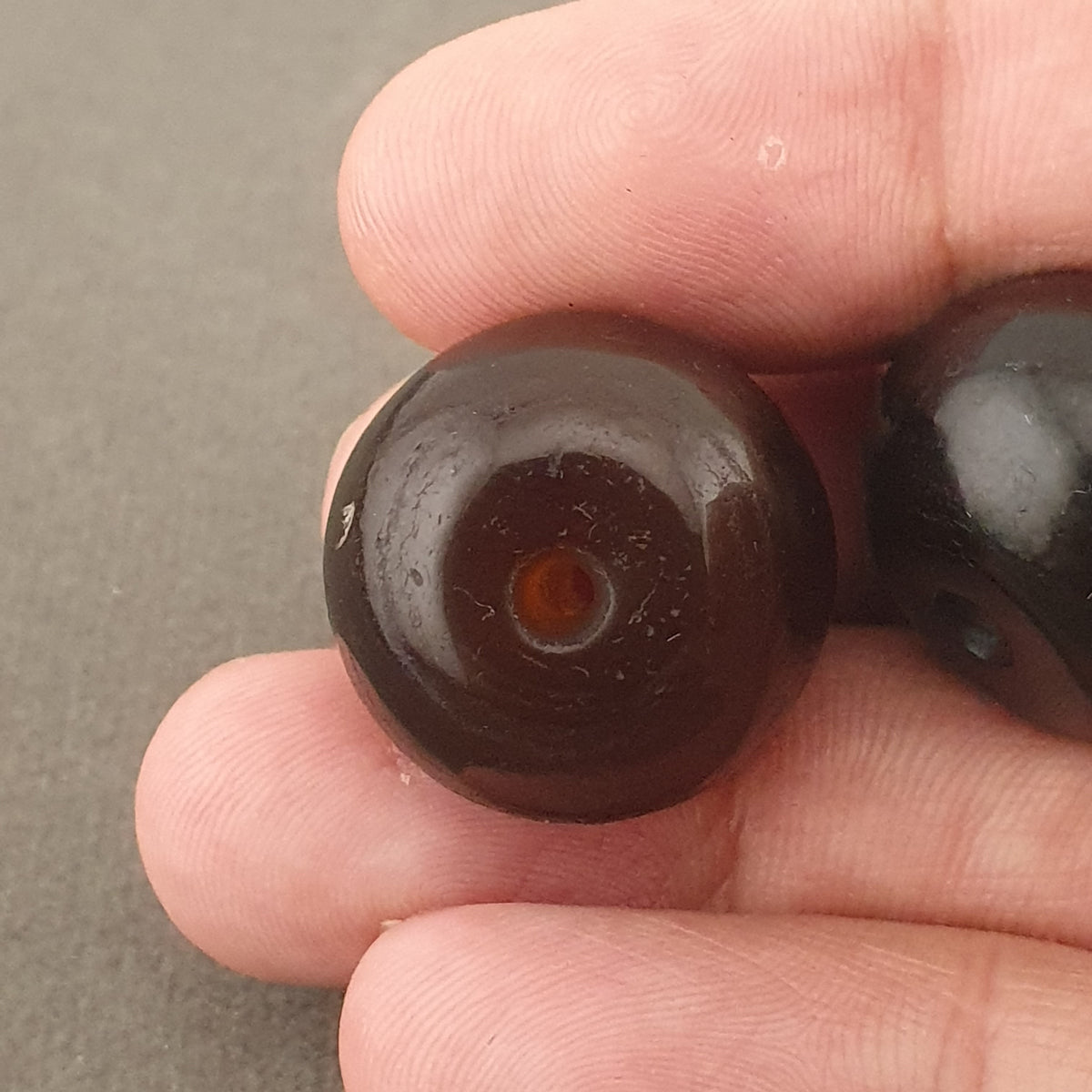 Vintage Natural Eyes Hiamalayan Suliemani Lot of 2 Tire Shape Agate Beads