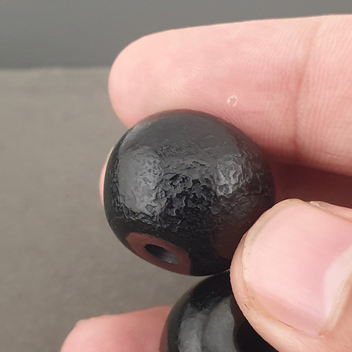 Lot of 2 Vintage Himalayan Natural Suliemani Agate Bead Amulet