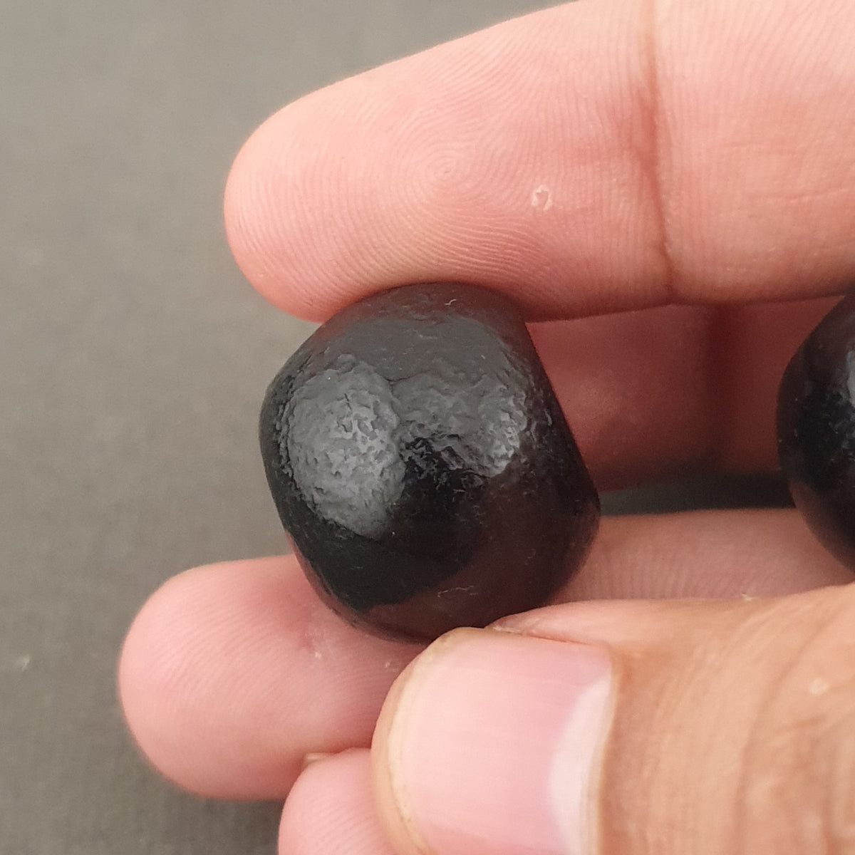 Lot of 2 Vintage Himalayan Natural Suliemani Agate Bead Amulet