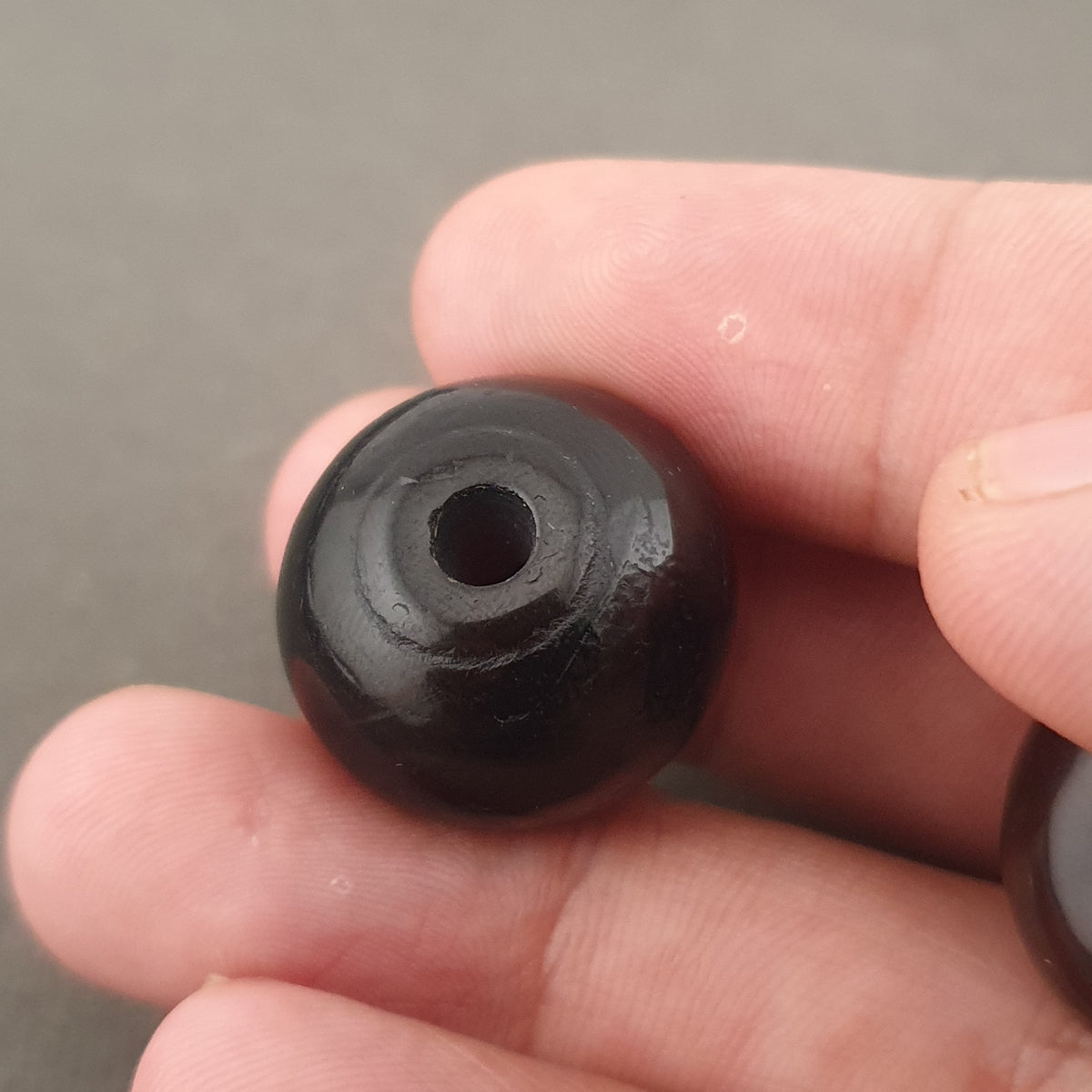 Vintage Lot of 2 Tire Shape Natural Suliemani Agate Beads