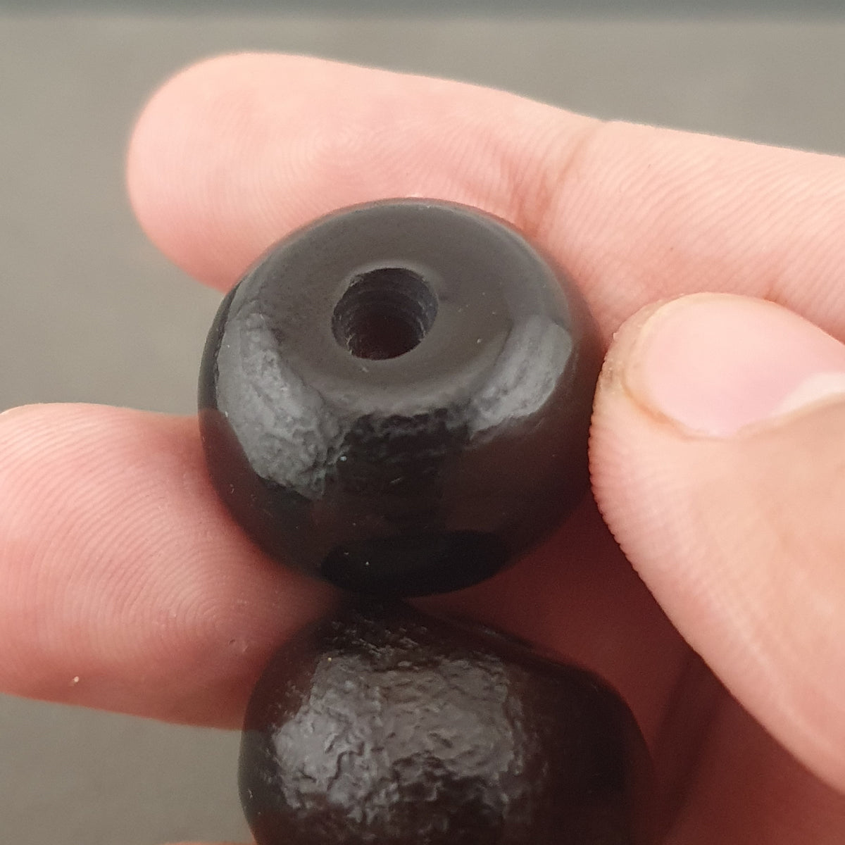 Vintage Lot of 2 Himalayan Natrual Agate Bead Amulet