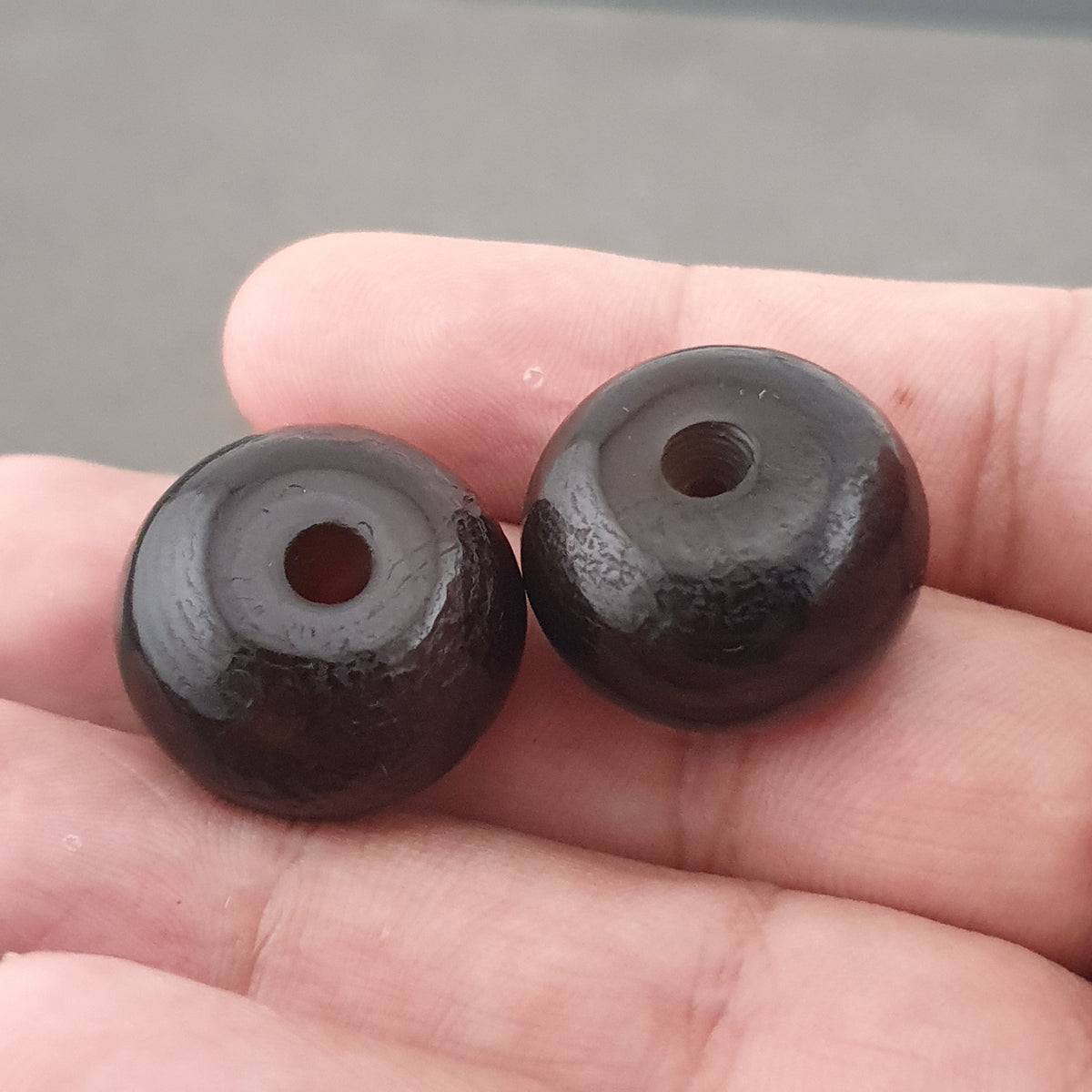 Vintage Lot of 2 Himalayan Natrual Agate Bead Amulet