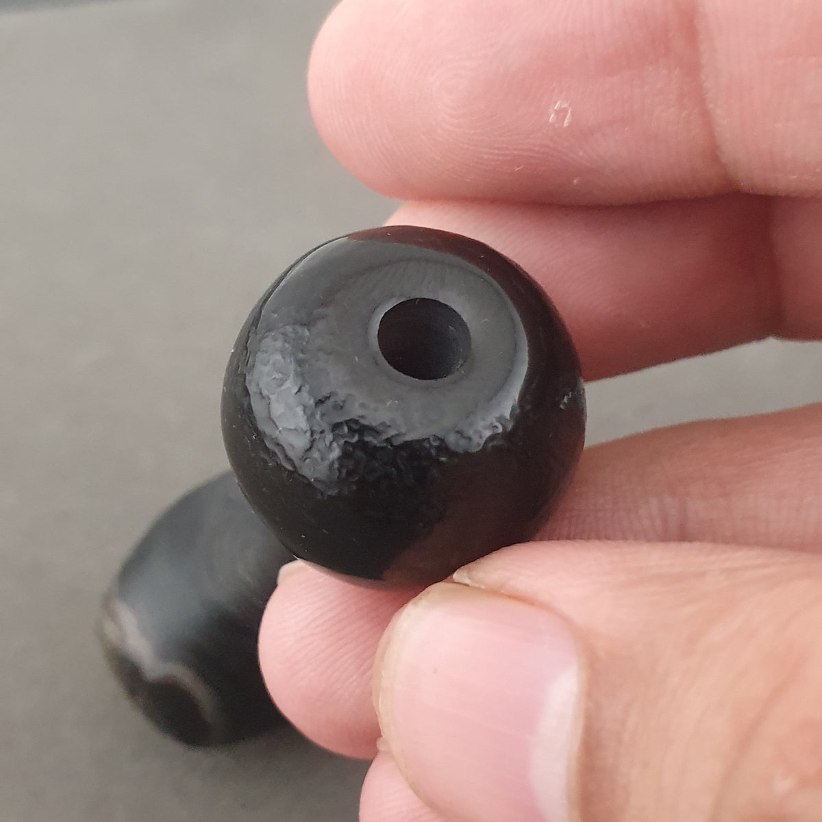 Vintage Natural Eye Suliemani Agate Beads Lot Of 2