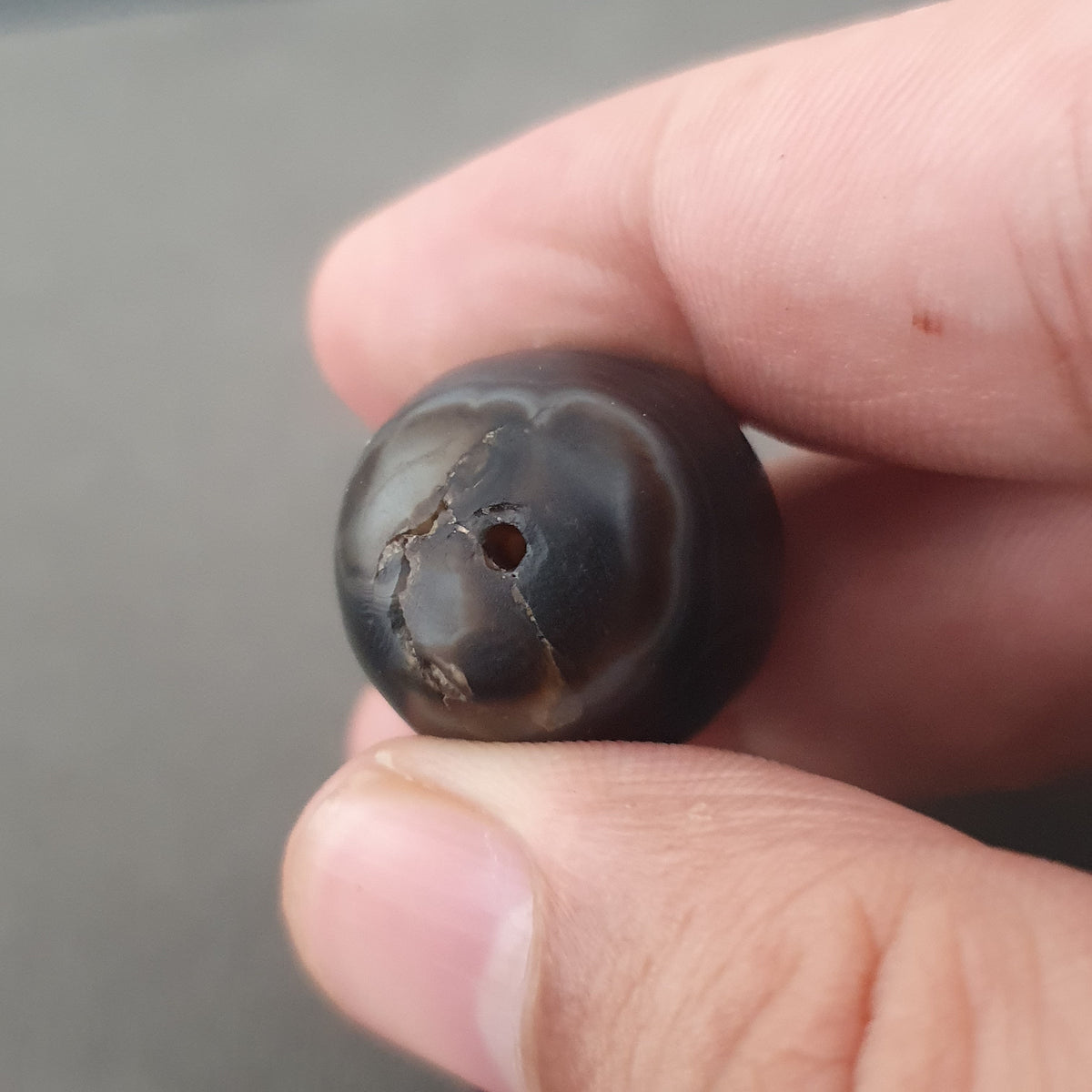 Vintage Natural Eye Suliemani Agate Beads Lot Of 2